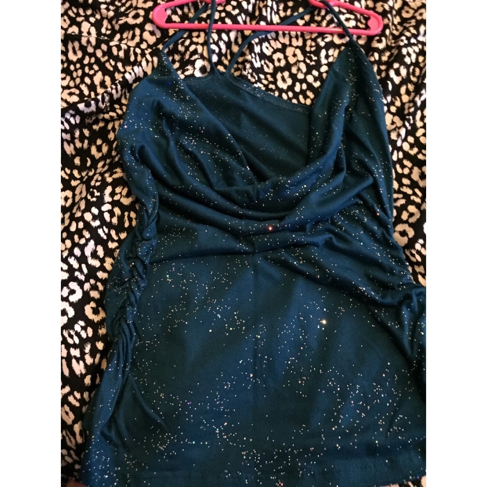 Teal Sparkle Tank Top